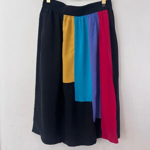 Vintage Michele Domereq Silk Skirt Made in France